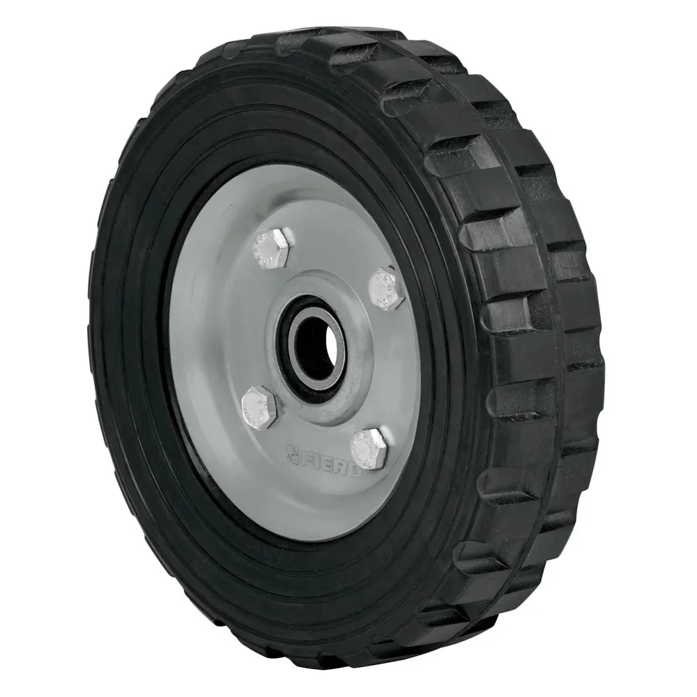 Rueda De Hule Estable 7" Para Diablo, Un Balero, Pretul 45482