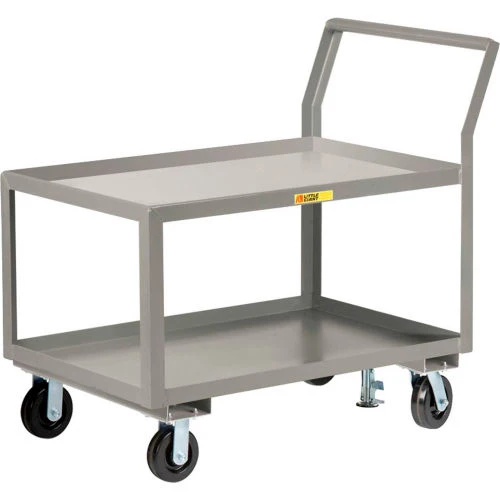 Utility Cart 2 Tray Shelves & Floor Lock Little Inmenso Cap, 51"L x 30"W x 44-1/2"H 3600 lb GLK-3048-8PH-FL