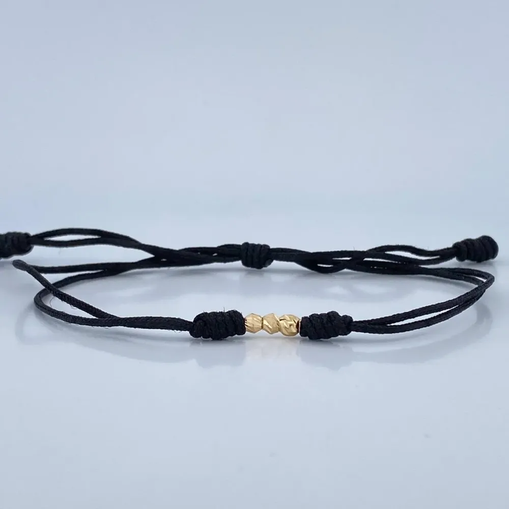 Pulsera Tejida Negra 0.15gr / Oro 18K & con Pantalla True RMS