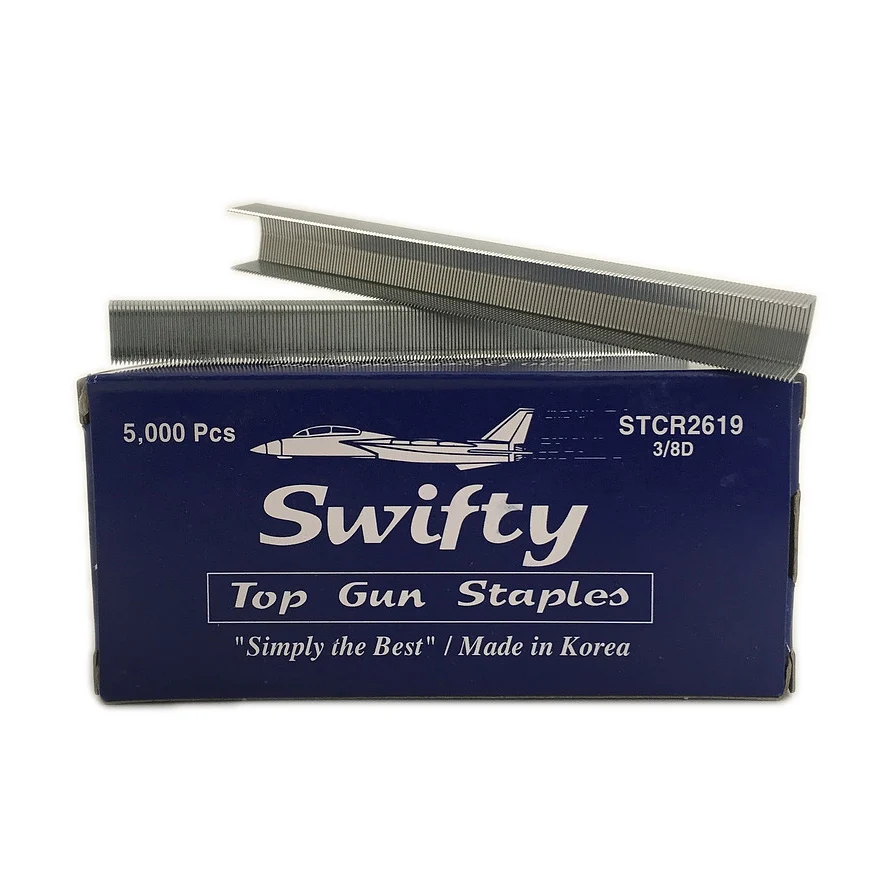 (STCR2619D-3/8) 5,000 Grapas 3/8” para Engrapadora de Martillo Bostitch para Muebles y Estantes
