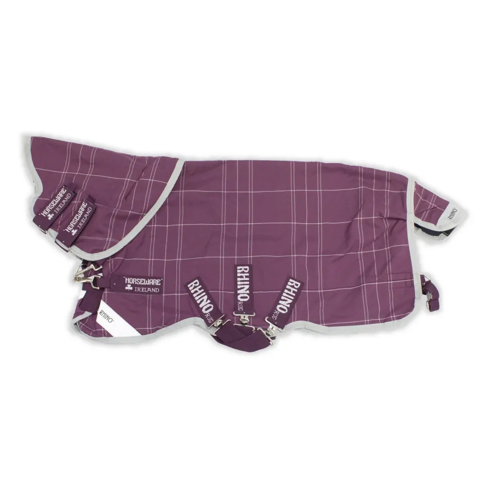 Manta de Exterior con Cubre Cuello Desmontable Rhino Plus, 0g Burgundy/Grey/White 115