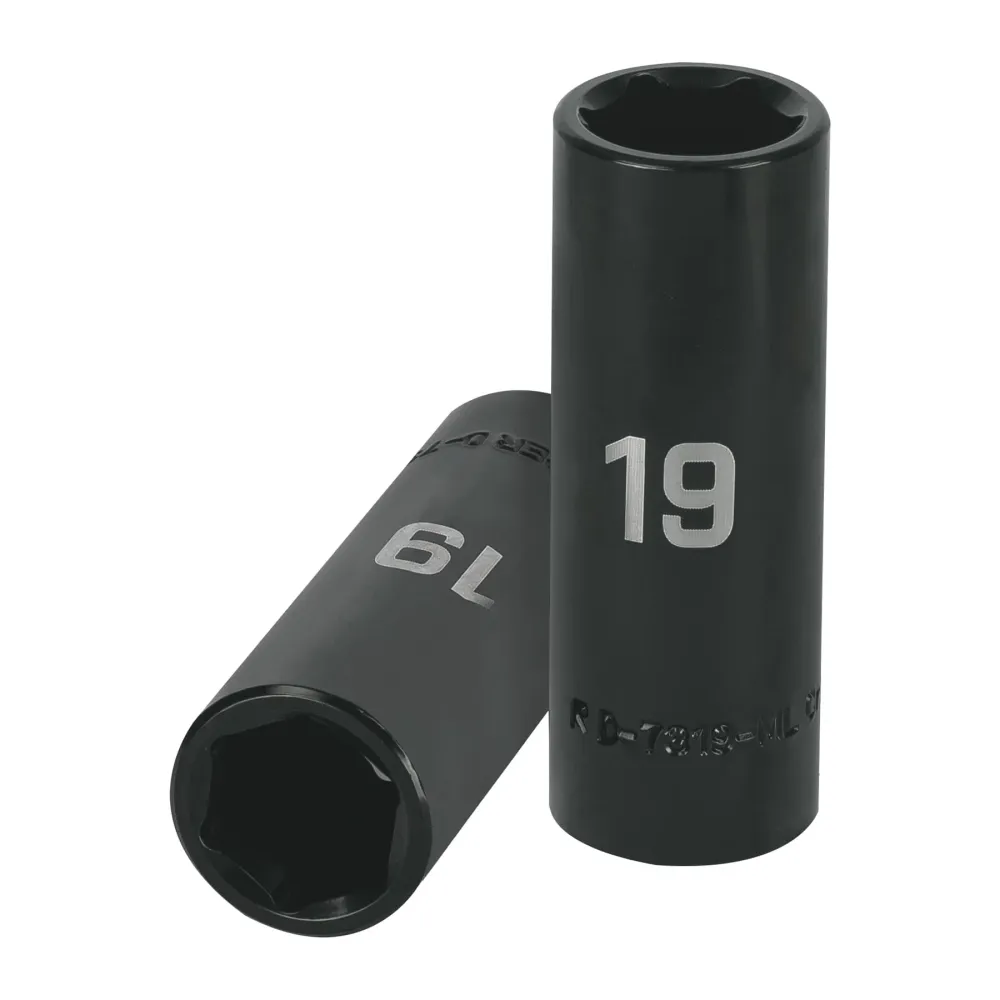 DADO IMPACTO, AMPLIO, 6 PUNTAS, CUADRO 1/2', MILIMÉTRICO 19MM con Salida de Datos