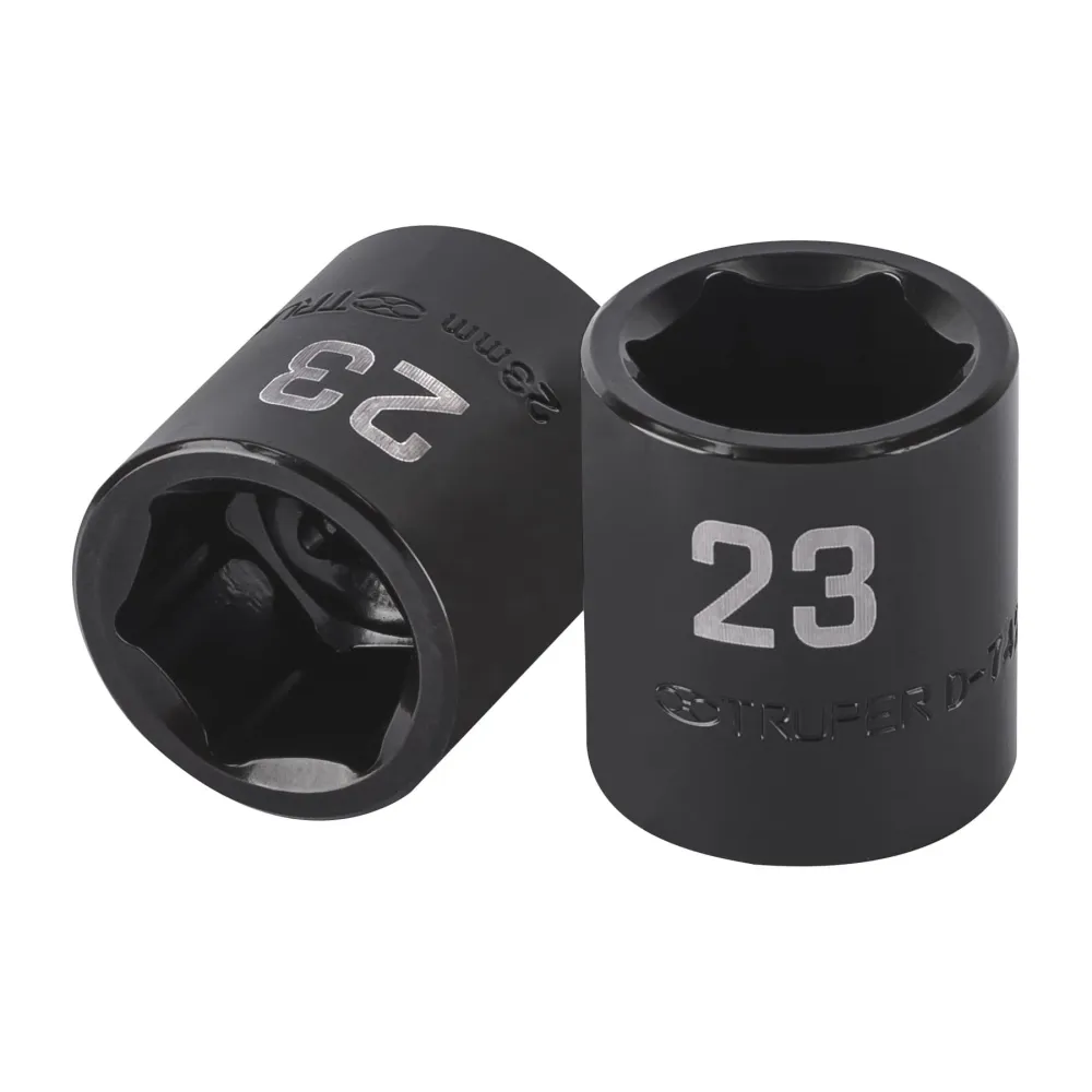 DADO DE IMPACTO DE 23 MM, 6 PUNTAS, CUADRO 1/2', TRUPER con Estuche Protector
