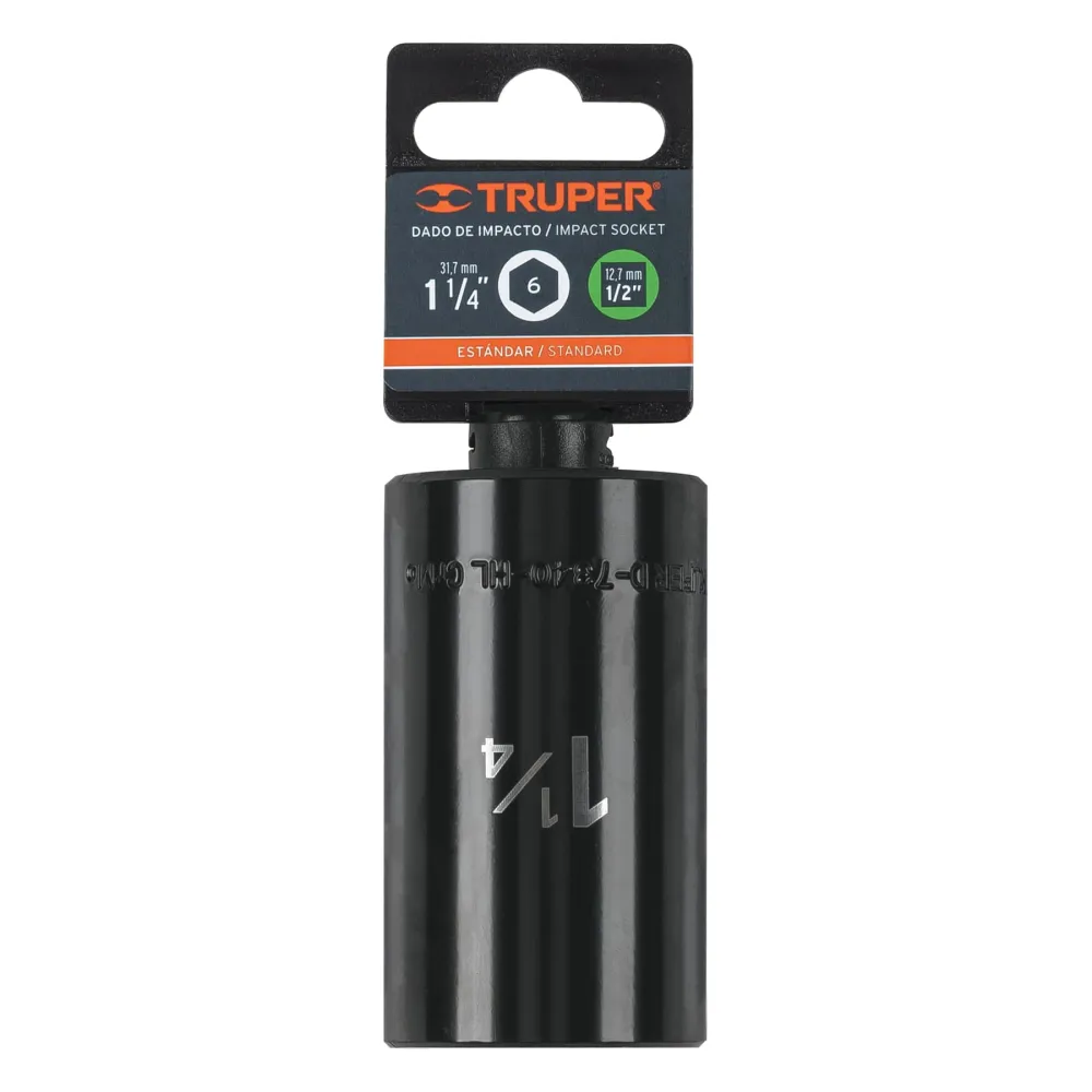 DADO LARGO IMPACTO DE 1-1/4', 6 PUNTAS, CUADRO 1/2', TRUPER