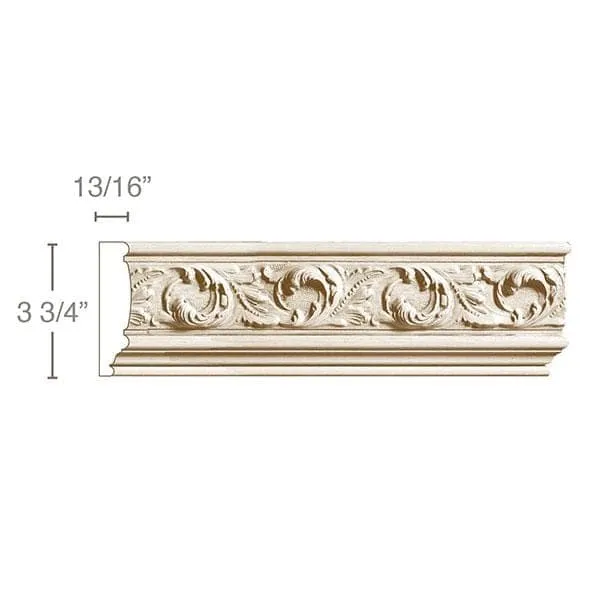 Pergaminos frondosos (repeticiones 6 1/8 MT=1), 3 3/4'' de vasto x 13/16'' de profundidad Acero Templado