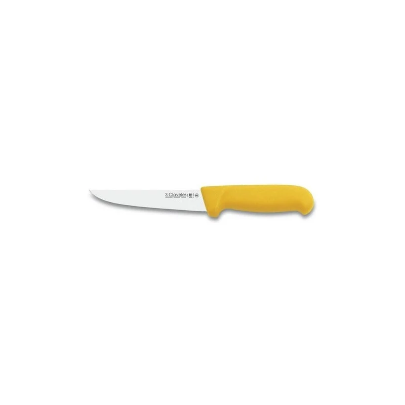 Cuchillo Carnicero Estrecho De 15 Cms Mango Amarillo 01374 3 Claveles