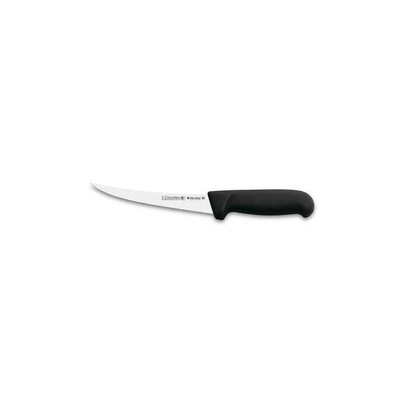 Cuchillo Para Deshuesar Curvo 15 Cms Proflex Negro 3 Claveles