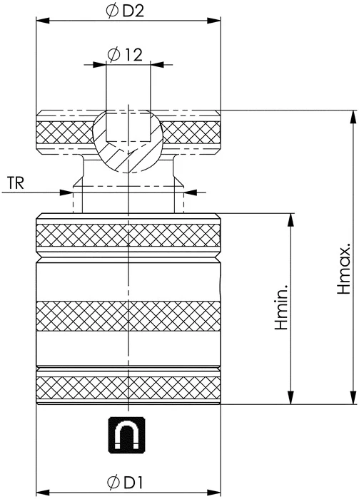 Soporte atornillable AMF nº 6400M ( 4000833476 ) tamaño 80 altura 60 - 80 mm