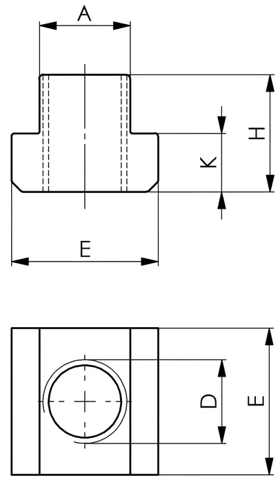 Tuerca para ranura en T AMF (DIN 508) Ranura en T estándar de fábrica 14 mm M8 ( 4000603161 )
