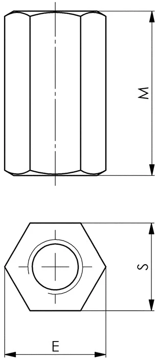 Tuerca de prolongación AMF nº 6334 M10 ancho entre planos 17 mm ( 4000833423 )