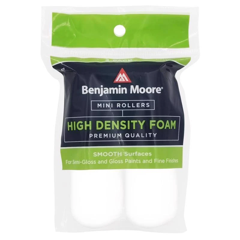 Benjamin Moore - Rodillo de espuma de 4 pulgadas de ancho, paquete de 2