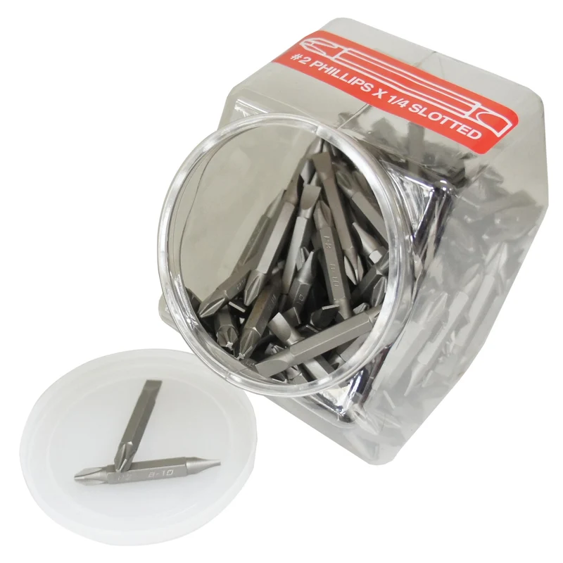 Best Way Tools - Broca de inserción Phillips/ranurada n.° 2 x 2 pulg. en L, acero al carbono, 150 piezas