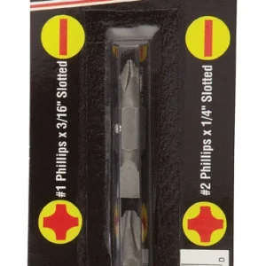 Juego de puntas de destornillador de doble punta de 2" de largo y Phillips/ranuradas de Best Way Tools, acero al carbono,...