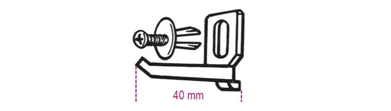 BETA Kit de gancho + tornillo para muebles de taller