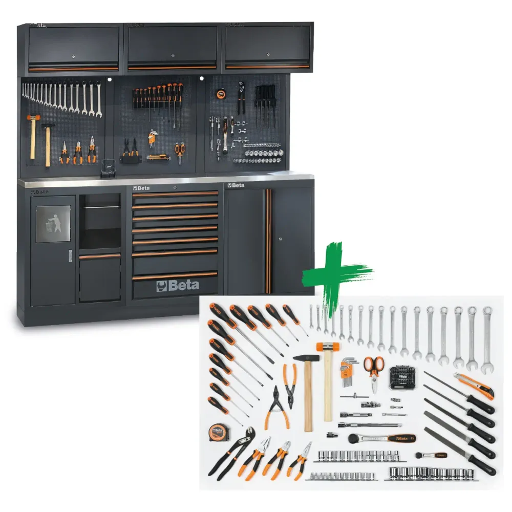 Muebles de taller Beta 2.0 AX con 157 herramientas gratuitas
