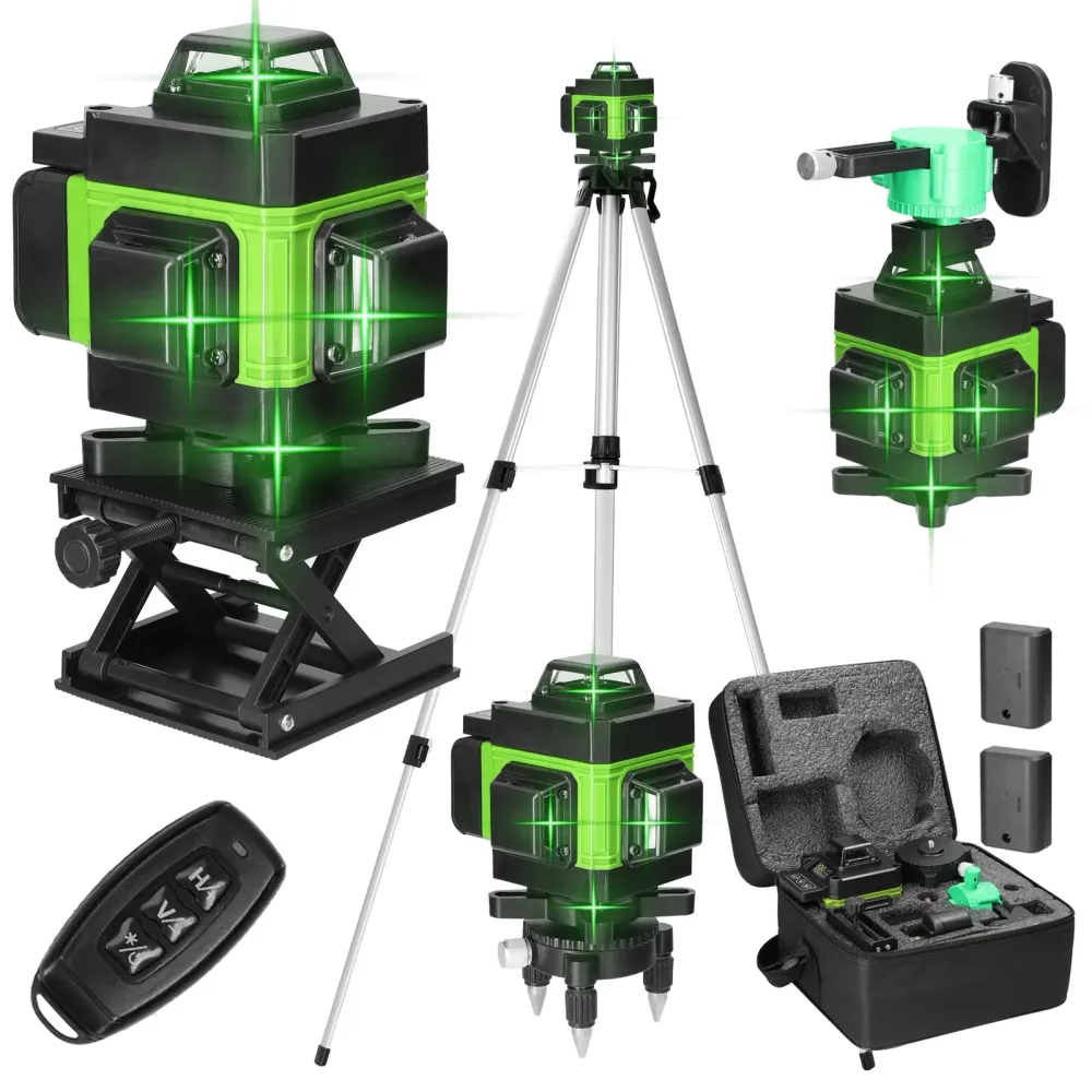 trípode/nivel láser 16 Líneas Láser profesional Nivel línea verde Autonivelante 360 ​​autonivelante Base16nuevo Big OK Store