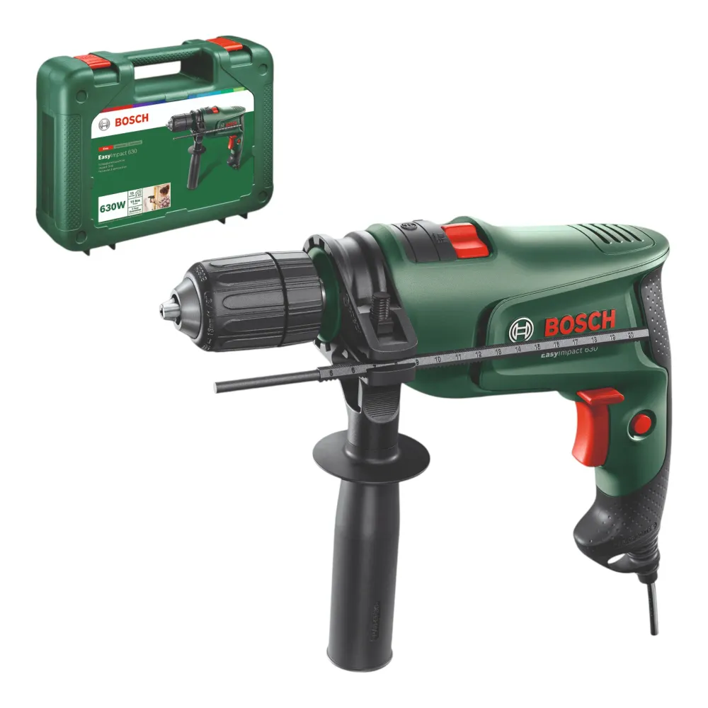 Taladro percutor Bosch EasyImpact 630, 630 vatios, 15 Nm + maletín (0603133100) Bosch Grün