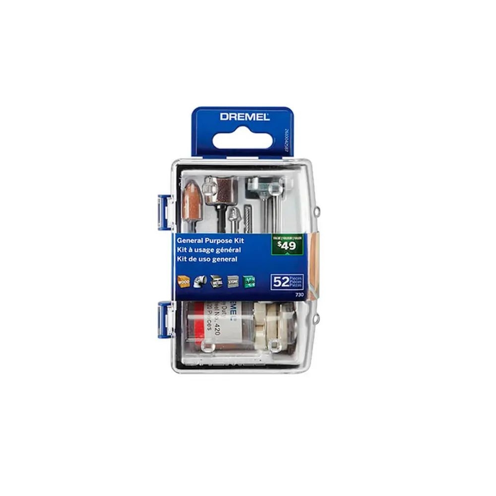 Kit accesorios mototool x52 piezas: corte, limpieza, pulido, esmerilado, lijado, tallado Bosch