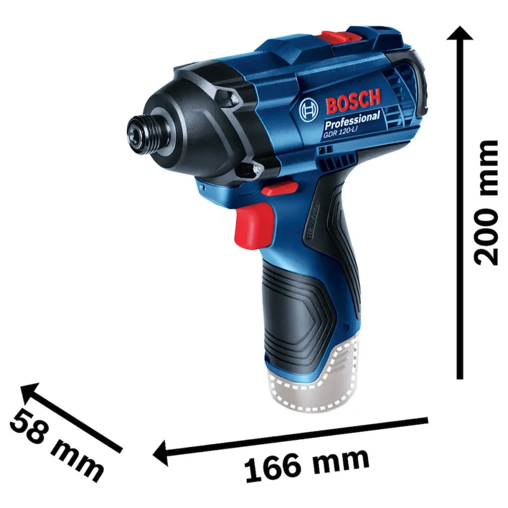 Llave de impacto inalámbrica 12 V sin baterí ni cargador, ligera y potente | Bosch