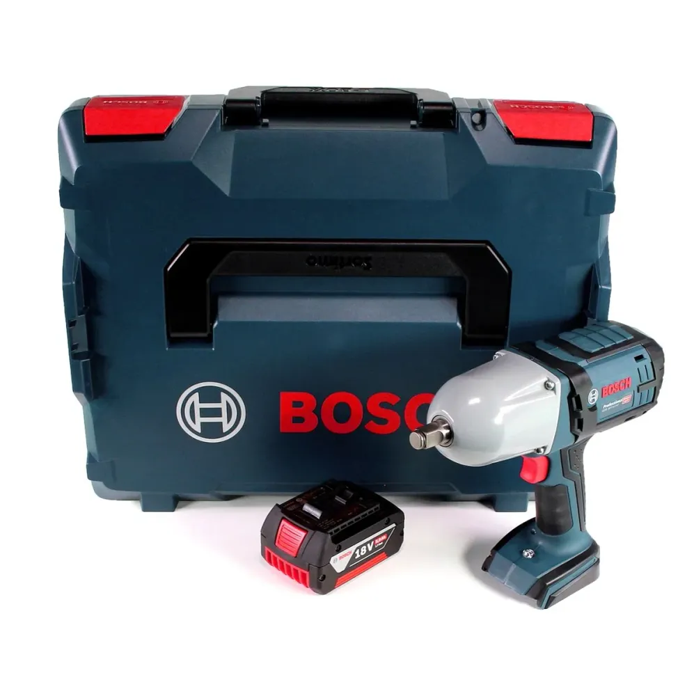 Atornillador de impacto inalámbrico Bosch GDS 18V-LI HT 18V 650 Nm (06019B1302) con baterí de 5,0 Ah en L-Boxx - sin carga...