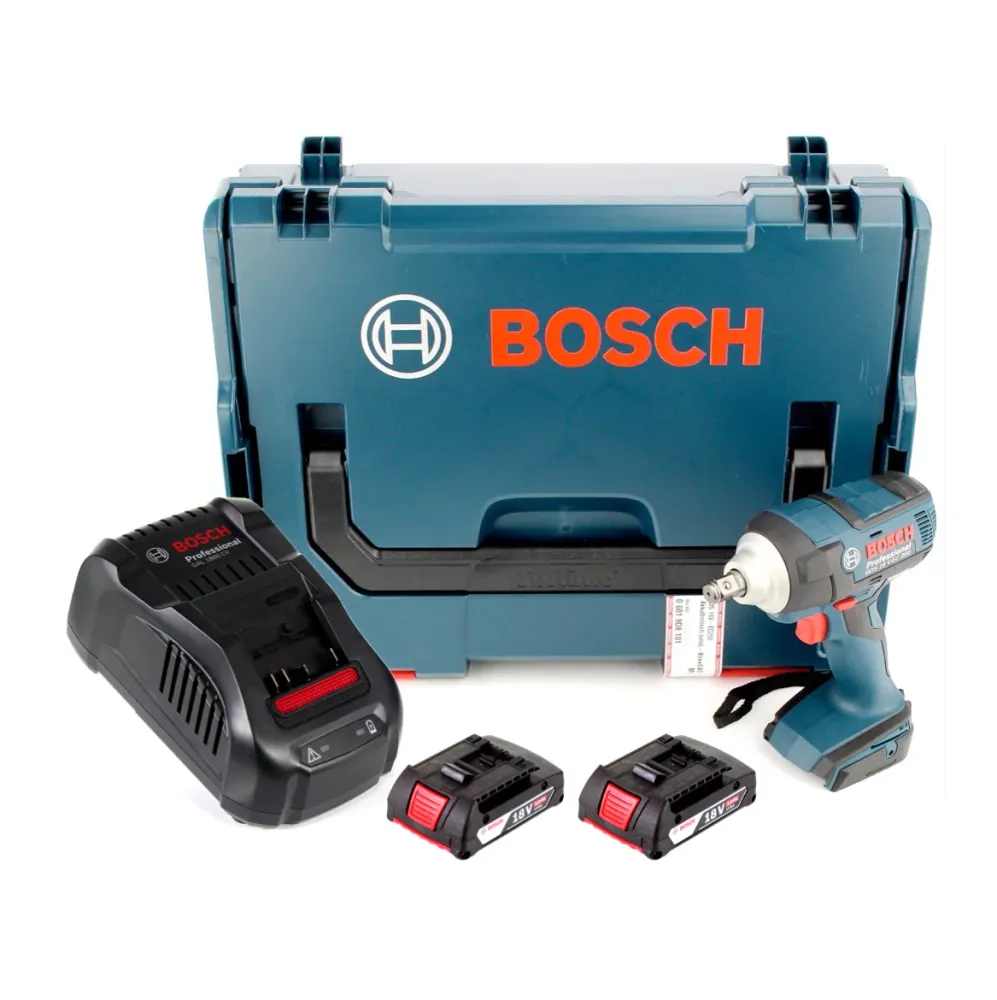 Atornillador de impacto inalámbrico Bosch GDS 18 V-EC 250 18V 250Nm sin escobillas + 2x baterí 2,0Ah + cargador + L-Boxx B...