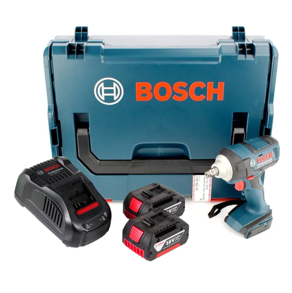 Atornillador de impacto inalámbrico Bosch GDS 18 V-EC 250 18V 250Nm sin escobillas + 2x baterí 3.0Ah + cargador + L-Boxx B...