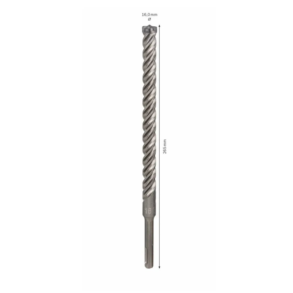Bosch Broca para martillo perforador SDS-plus 7X / 16x200x265 mm / Carburo ( 2608576168 ) Bosch Professional