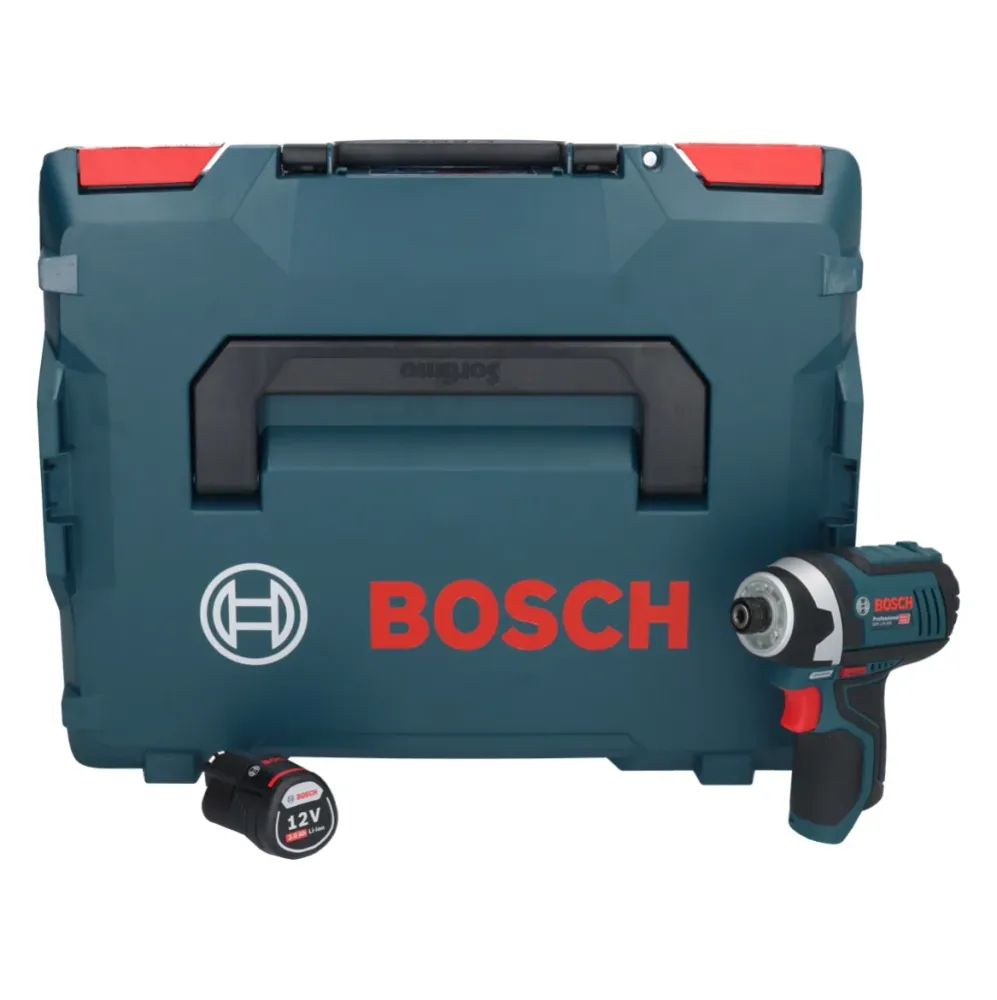 Bosch GDR 12V-105 Destornillador de impacto profesional baterí 12 V 105 Nm 1/4'' + 1x acumulador 2,0 Ah + L-Boxx - sin car...