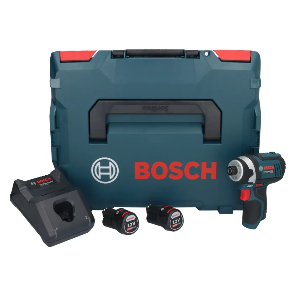 Bosch GDR 12V-105 Professional atornillador de impacto sin cable 12 V 105 Nm 1/4'' ( 06019A6977 ) + 2x 2,0 Ah baterí + car...