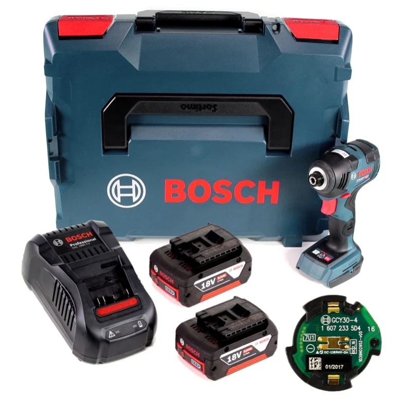 Bosch GDR 18 V-200 C Professional Llave de impacto baterí 18V 1/4" en L-Boxx + 2x Baterí GBA 5,0 Ah + Cargador GAL 1880 CV...