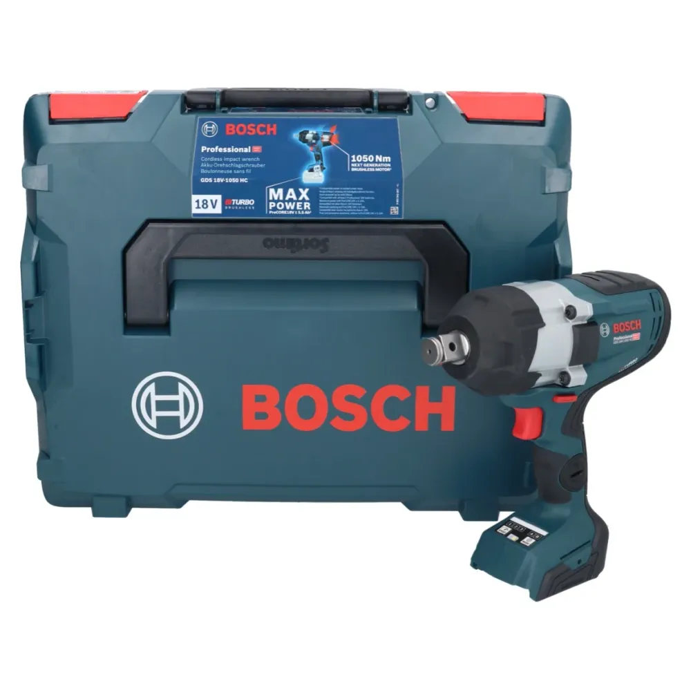 Bosch GDS 18V-1050 HC atornillador de impacto sin cable 18 V 1050 Nm BITURBO sin escobillas + L-Boxx - sin acumulador, sin...