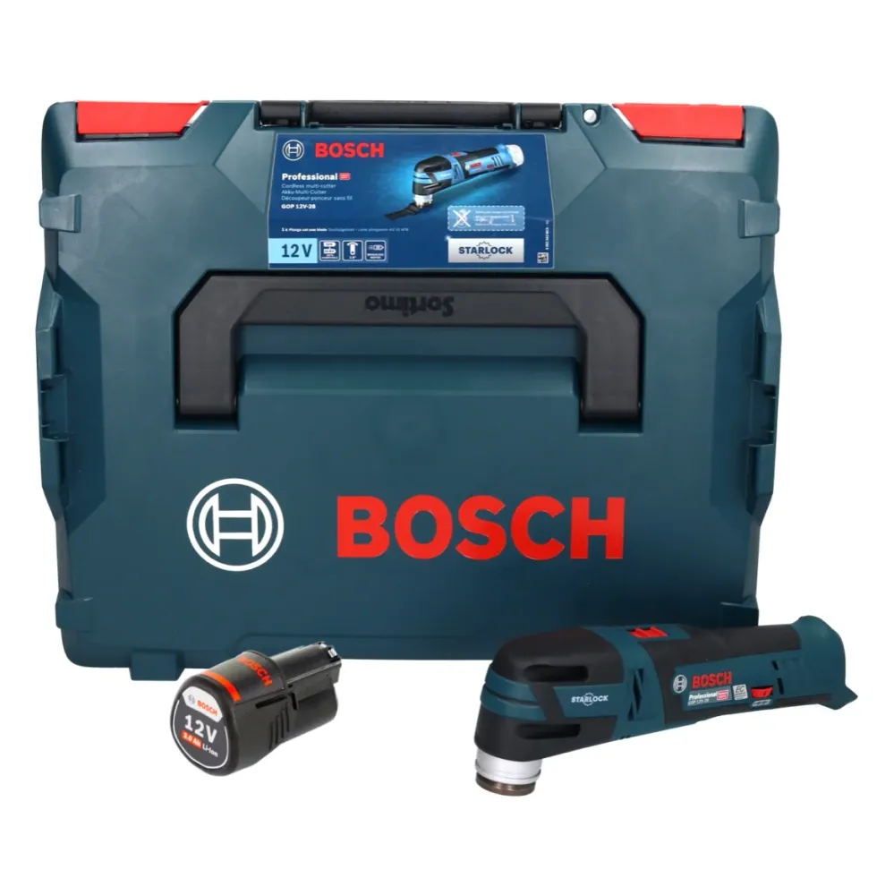Bosch GOP 12V-28 Professional baterí multicortadora 12 V brushless + 1x baterí 3.0 Ah + L-Boxx - sin cargador Bosch Profes...