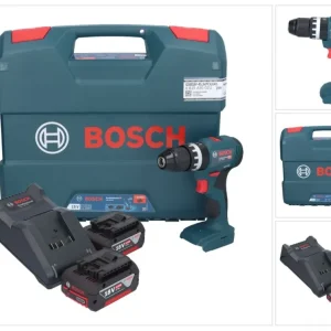 Bosch GSB 18V-45 Professional taladro percutor inalámbrico 18 V 45 Nm sin escobillas + 2x baterías 5,0 Ah + cargador + mal...
