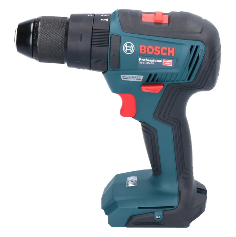 Bosch GSB 18V-55 Taladradora de percusión profesional sin cable 18 V 55 Nm sin escobillas + 1x acumulador 5,0 Ah + L-Boxx...