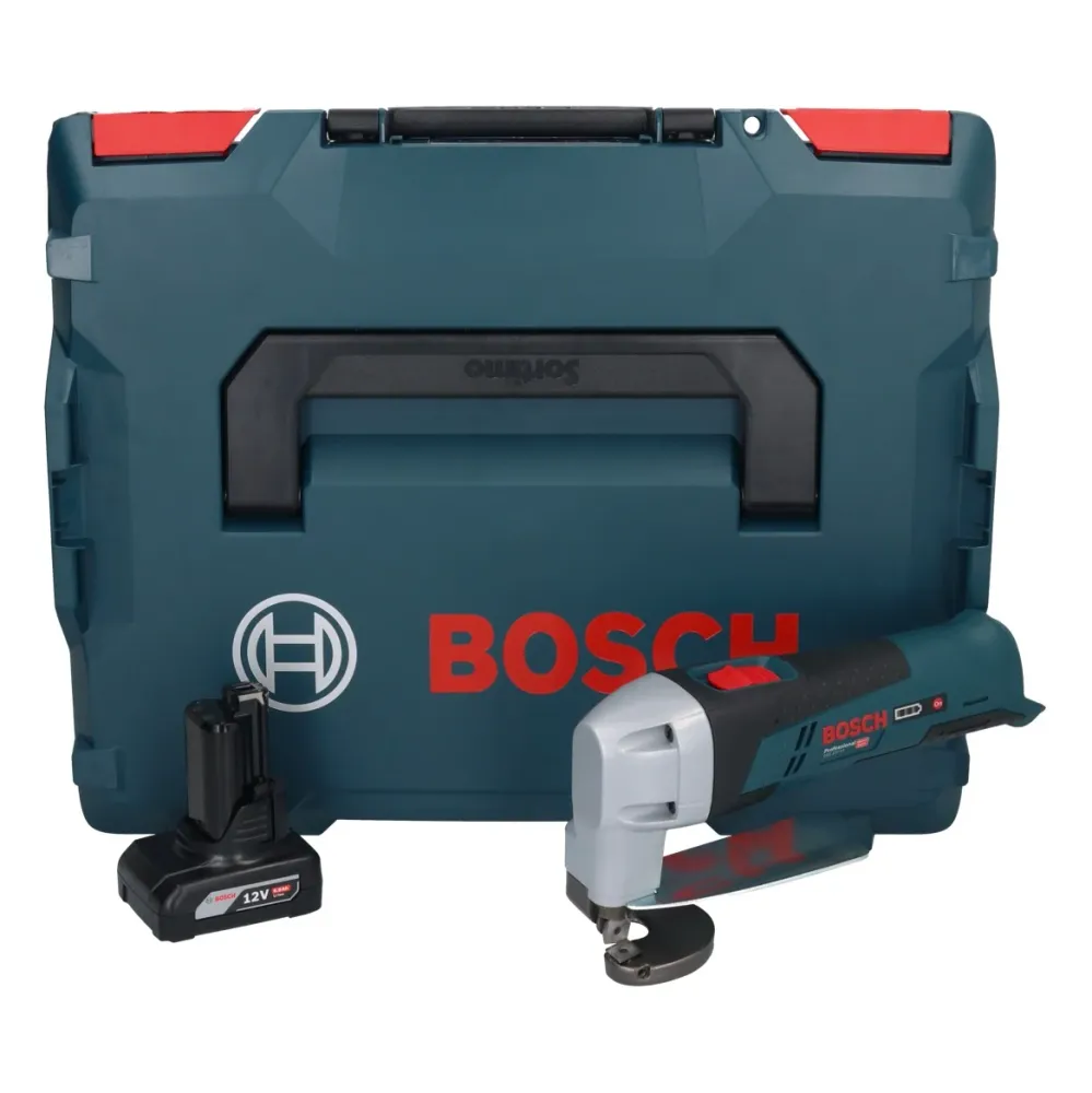 Bosch GSC 12V-13 Tijeras de hojalatero baterí profesional 12 V + 1x baterí 6,0 Ah + L-Boxx - sin cargador Bosch Professional