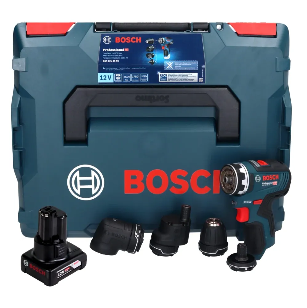 Bosch GSR 12V-35 FC Professional taladro atornillador baterí 12 V 35 Nm sin escobillas + 1x baterí 6,0 Ah + L-Boxx - sin c...