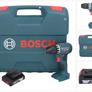 Bosch GSR 18V-45 Taladro atornillador inalámbrico profesional 18 V 45 Nm sin escobillas + 1x baterí 2,0 Ah + estuche L - s...