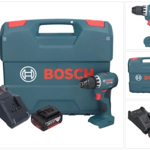 Bosch GSR 18V-45 Taladro atornillador inalámbrico profesional 18 V 45 Nm sin escobillas + 1x baterí 5,0 Ah + cargador + ma...