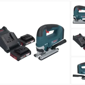 Bosch GST 18V-125 B Sierra de calar profesional baterí 18 V 125 mm sin escobillas + 2x baterías 2,0 Ah + cargador Bosch Pr...