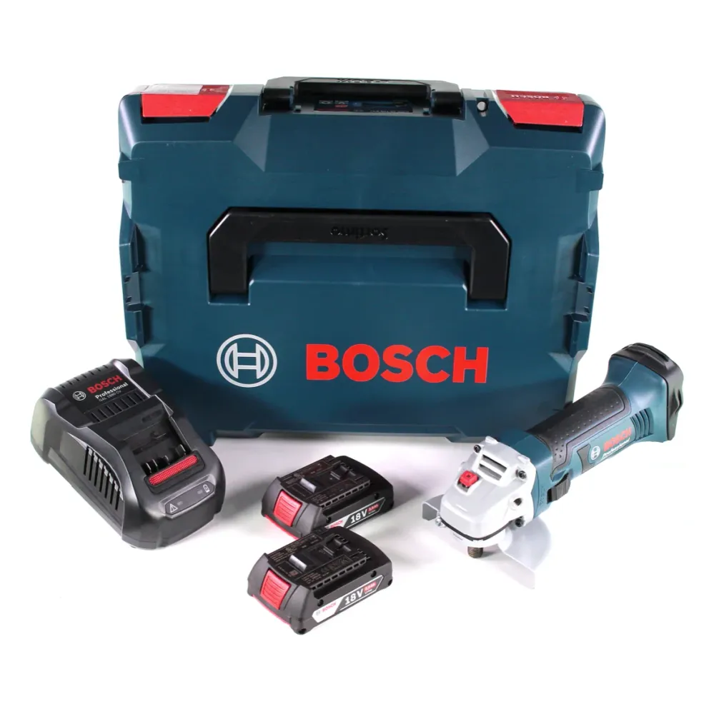Bosch GWS 18-125 V-LI Amoladora angular baterí 18V 125mm + 2x 2.0Ah baterí + cargador + L-Boxx Bosch Professional