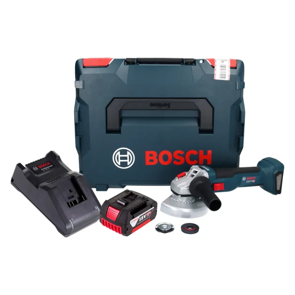 Bosch GWS 18V-10 Amoladora angular profesional sin cable 18 V 125 mm sin escobillas + 1x acumulador 5,0 Ah + cargador + L-...