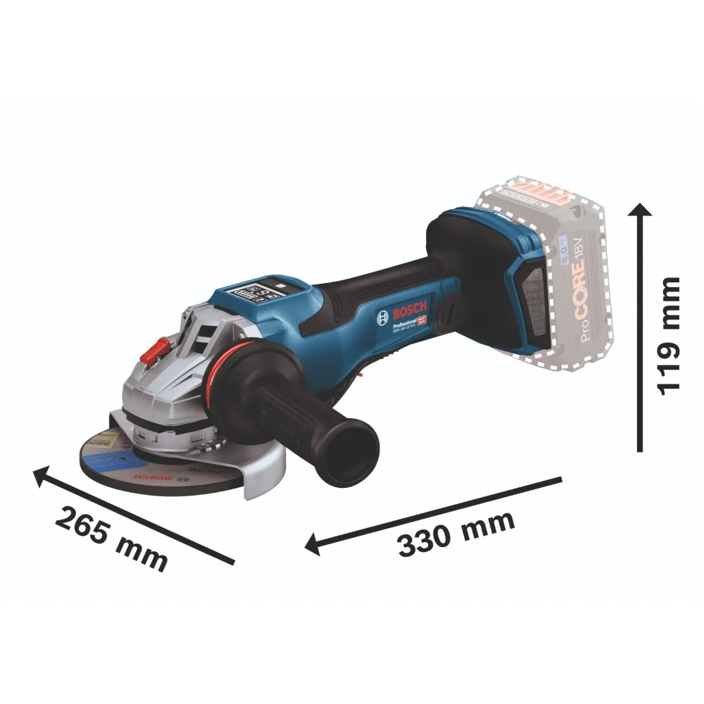 Bosch GWS 18V-15 PSC Amoladora angular profesional sin cable 18 V 125 mm BITURBO Brushless + 2x acumulador 5,0 Ah + cargad...