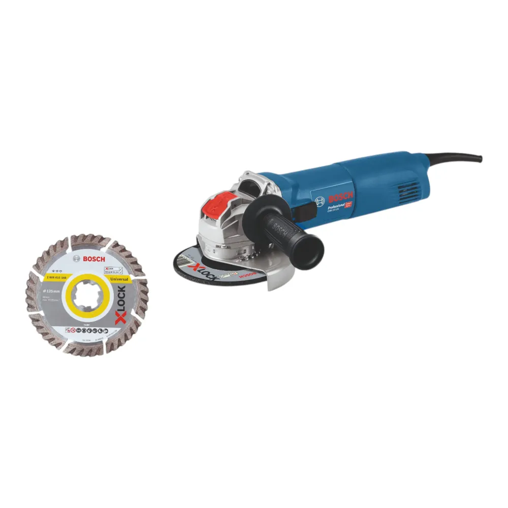 Bosch GWX 14-125 Amoladora angular profesional 1400 W 125 mm X-Lock ( 06017B7001 ) + disco de diamante Bosch Professional