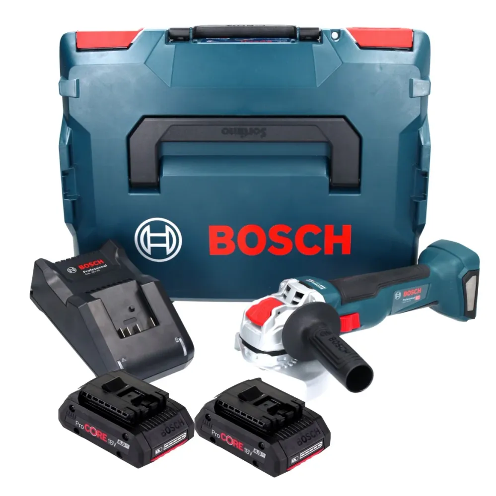 Bosch GWX 18V-10 Amoladora angular profesional sin cable 18 V 125 mm X-LOCK Brushless + 2x baterí ProCORE 4,0 Ah + cargado...