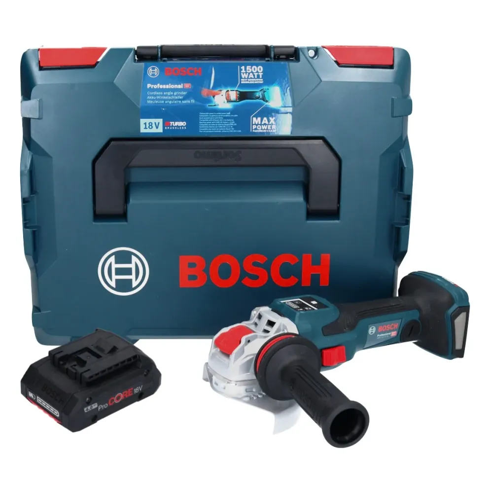 Bosch GWX 18V-15 SC Amoladora angular profesional sin cable 18 V 125 mm BITURBO X-LOCK + 1x acumulador ProCORE 4,0 Ah + L-...
