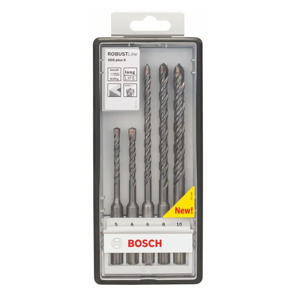 Bosch Robust Line SDS-plus 5 juego taladro percutor 5 piezas. 5/6/8/10 mm (2607019927) Certificado PGM Bosch Professional