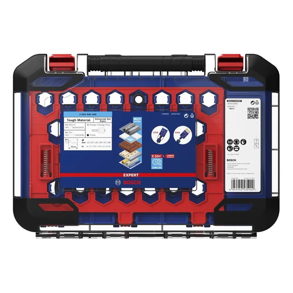 Juego de sierras de metal duro Bosch Expert 22 - 68 mm 9 pzs. ( 2608900446 ) Carburo Universal Bosch Professional