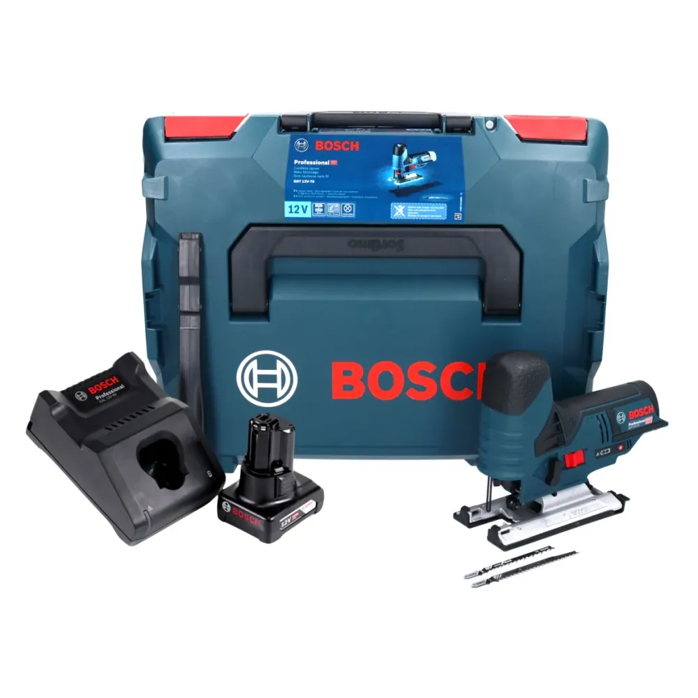 Sierra de calar baterí Bosch GST 12V-70 Professional 12 V + 1x baterí 6.0 Ah + cargador + L-Boxx Bosch Professional