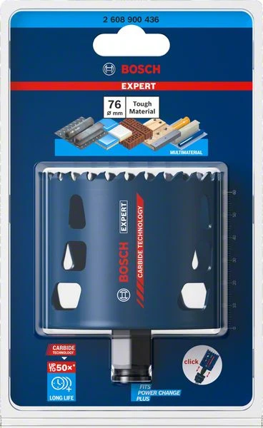 Sierra perforadora BOSCH Expert Sierra para materiales resistentes diámetro 76 mm profundidad de corte 60 mm (4000800257)...