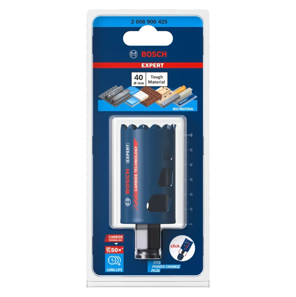 Sierra perforadora Bosch EXPERT Tough Material 40 x 60 mm de carburo (2608900425) universal - Sucesora de 2608594169 Bosch...